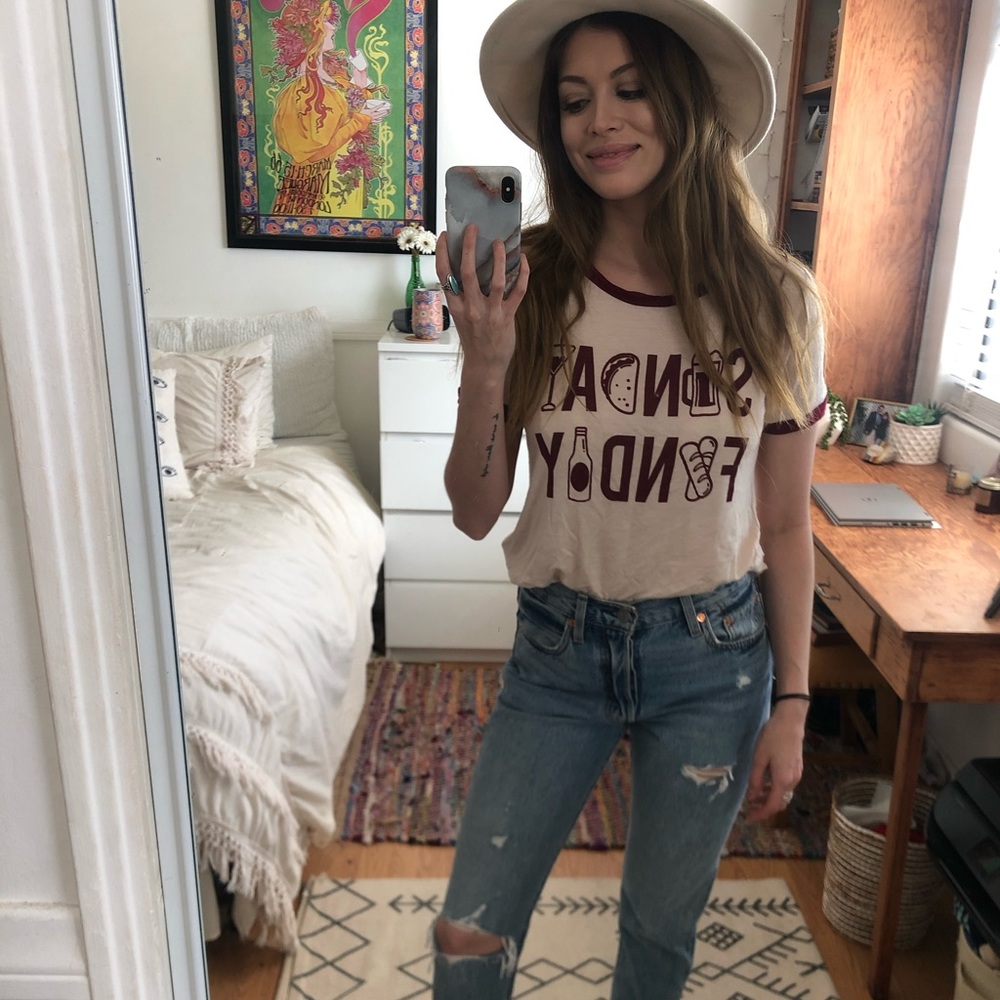 NWOT Sunday Funday Ringer Tee